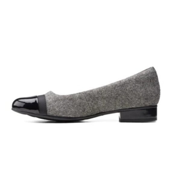 Clarks Juliet Monte Black Gray & Black Patent Leather Casual Pumps 8.5 - Picture 3 of 11